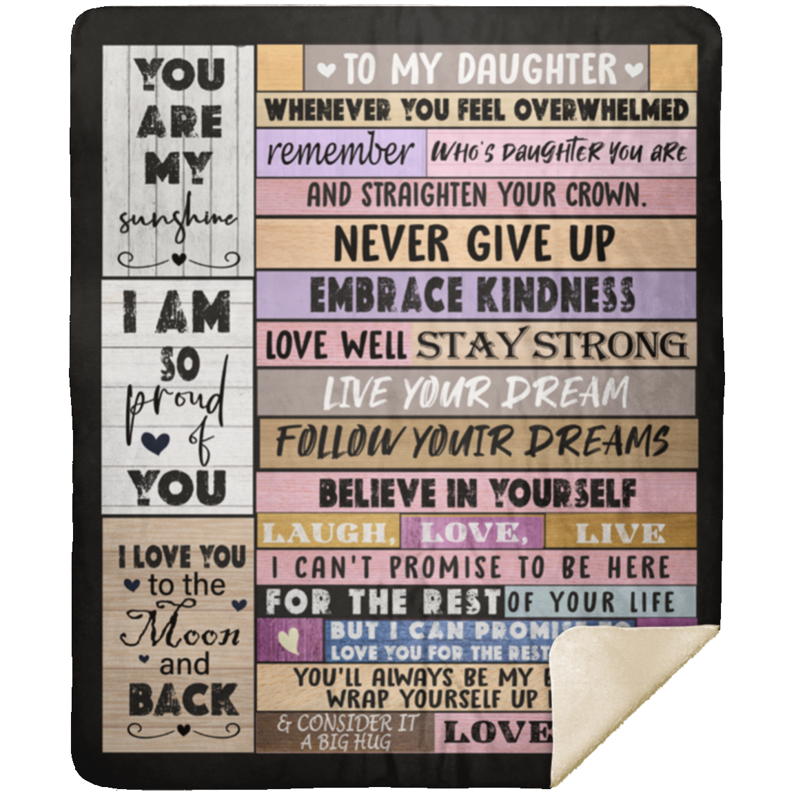 To My Daughter | Never Give Up - Sherpa Blanket 50x60