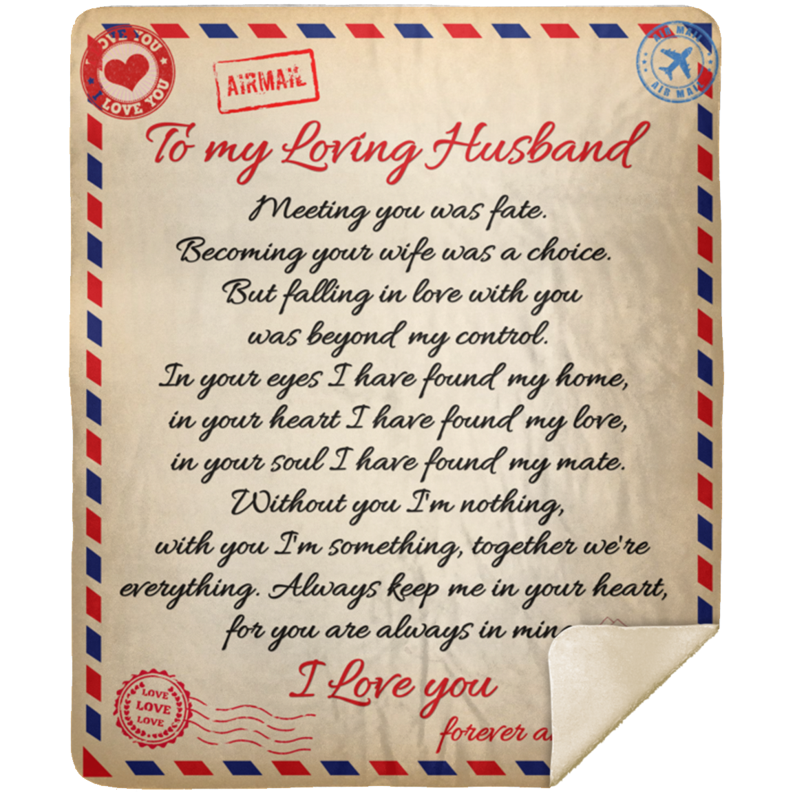 To My Loving Husband - Sherpa Blanket 50x60