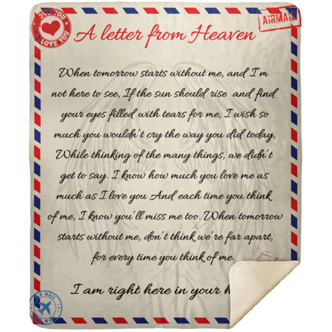 A Letter From Heaven - Sherpa Blanket 50x60
