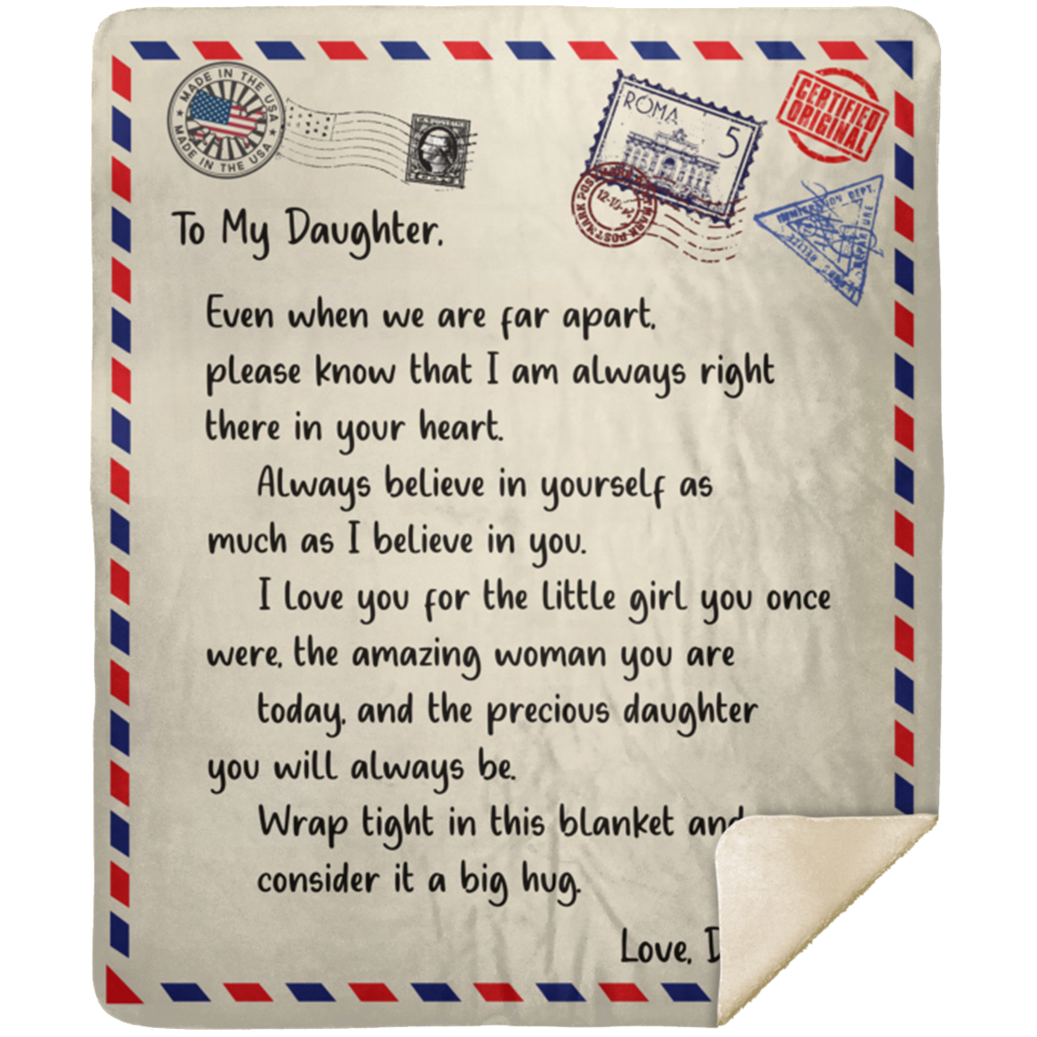 To My Daughter Letter - Sherpa Blanket 50x60