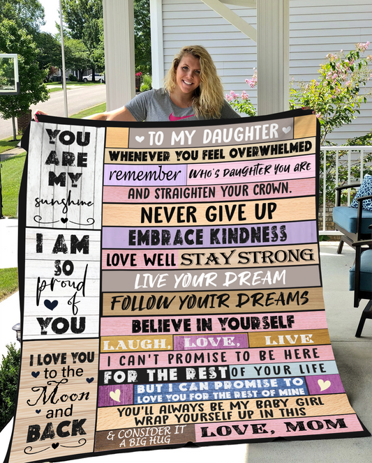 To My Daughter | Never Give Up - Sherpa Blanket 50x60