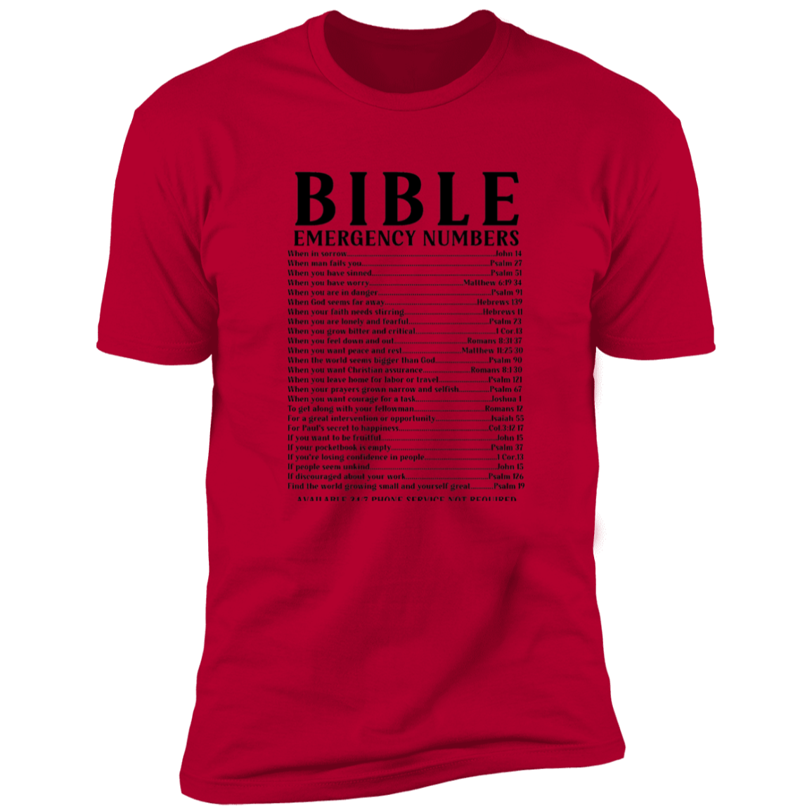 Bible Emergency Numbers - Unisex T-shirt