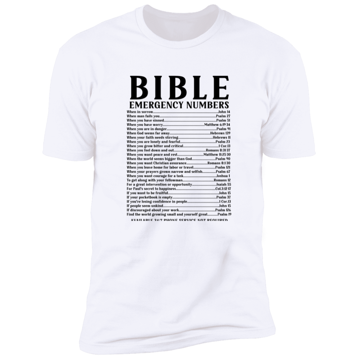 Bible Emergency Numbers - Unisex T-shirt