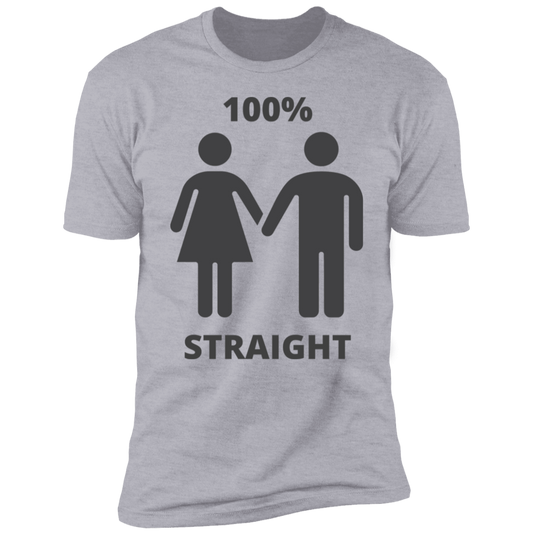 100% STRAIGHT Gray Unisex T-Shirt