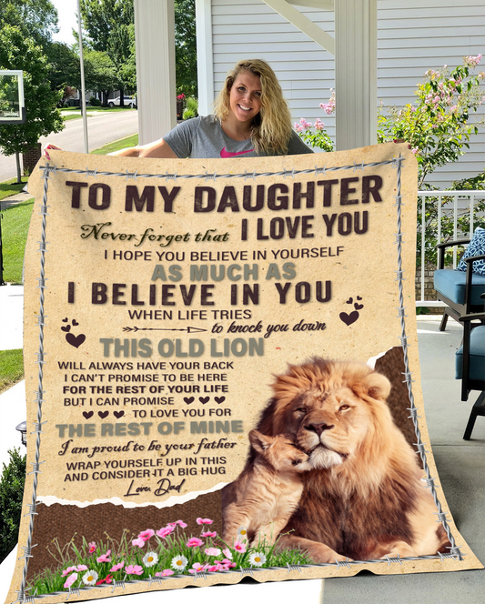 To My Daughter This Old Lion - Sherpa Blanket 50x60