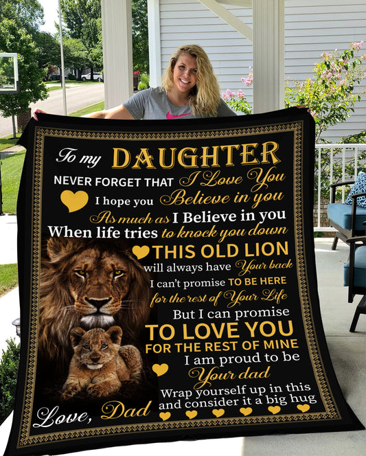 To My Daughter This Old Lion - Sherpa Blanket 50x60