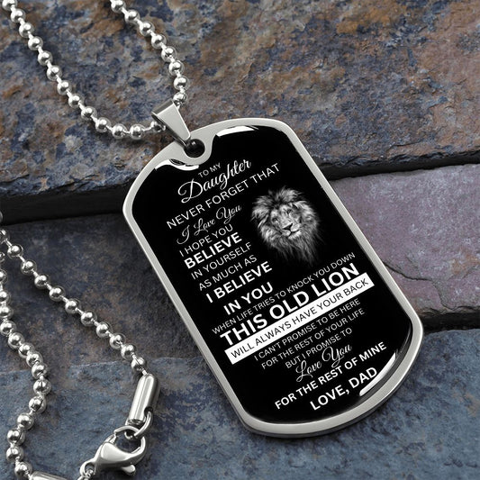 To My Daughter Dog Tag - Never Forget That I Love You
