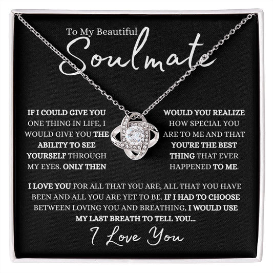 To My Beautiful Soulmate | Love Knot Necklace