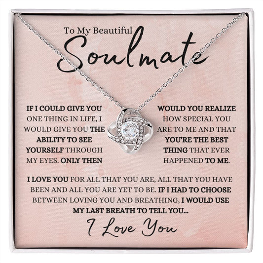To My Beautiful Soulmate | Love Knot Necklace