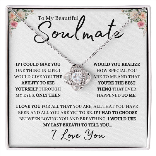 To My Beautiful Soulmate | Love Knot Necklace