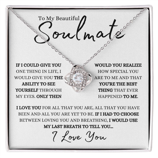 To My Beautiful Soulmate | Love knot Necklace