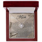 To My Mom Heart Shaped Message - Love Knot Necklace