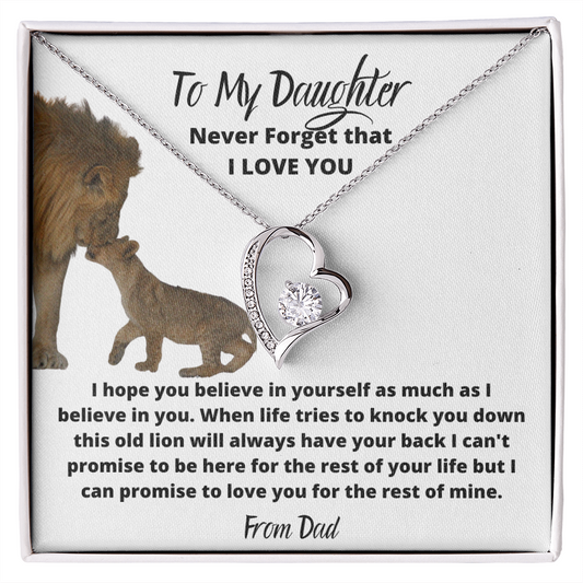 To My Daughter - Never Forget That I Love You - Forever Love Necklace
