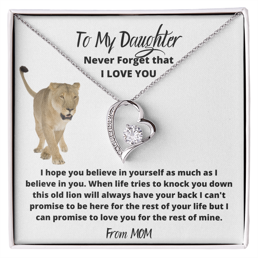 To My Daughter - Never Forget - Forever Love Necklace
