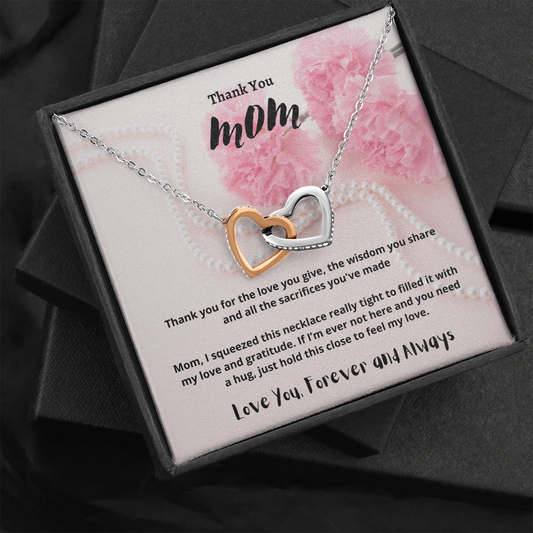 Thank You Mom - Interlocked Hearts Necklace