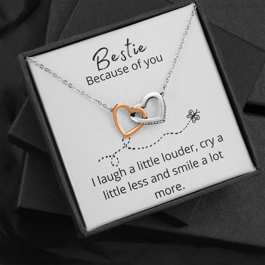 Bestie Because Of You - Interlocked Hearts Necklace