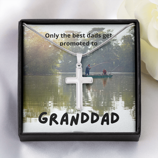 Promoted to Granddad - Cross Necklace
