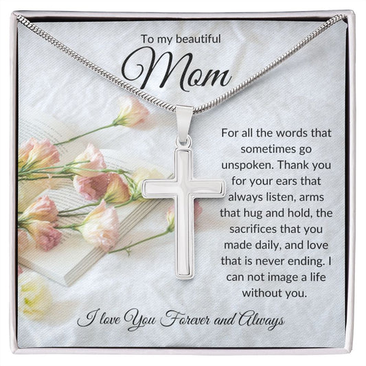 To My Beautiful Mom - Cross Necklace