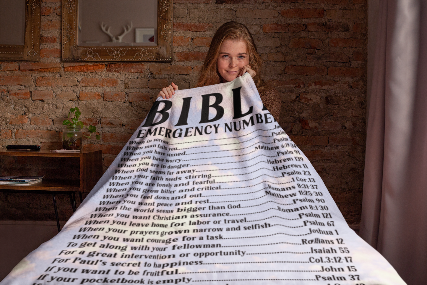 Bible Emergency Numbers - Sherpa Blanket 50x60