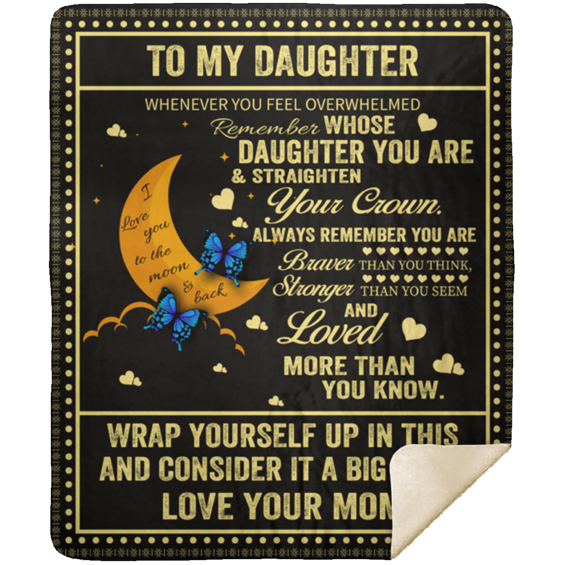 To My Daughter To The Moon - Sherpa Blanket 50x60