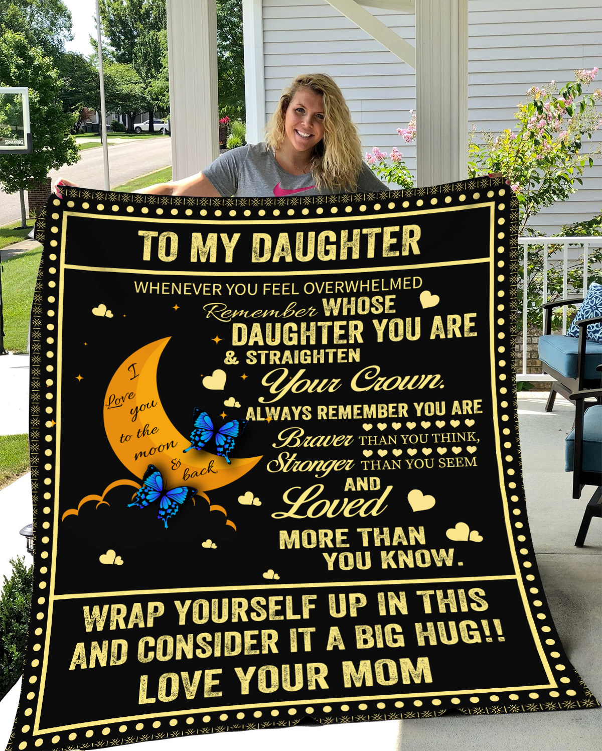 To My Daughter To The Moon - Sherpa Blanket 50x60