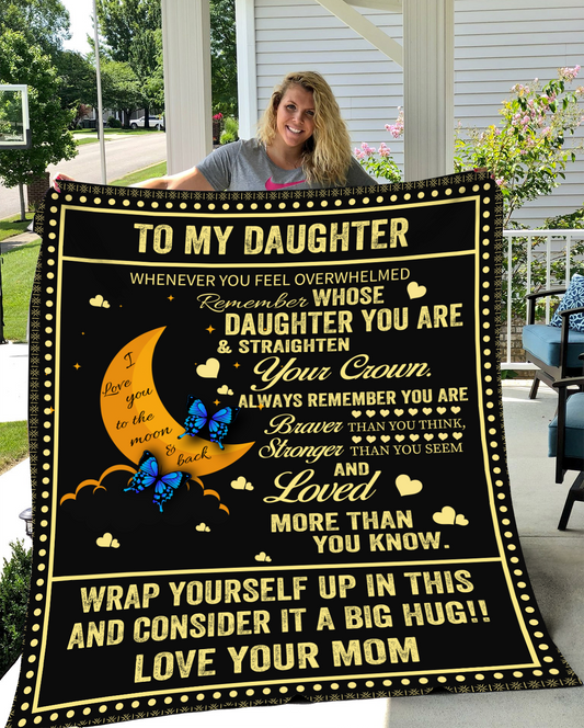 To My Daughter To The Moon - Sherpa Blanket 50x60