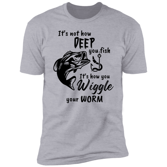 IT'S NOT HOW DEEP YOU FISH Gray Unisex T-Shirt