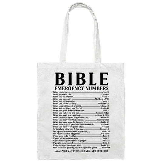 Bible Emergency Numbers - Tote Bag