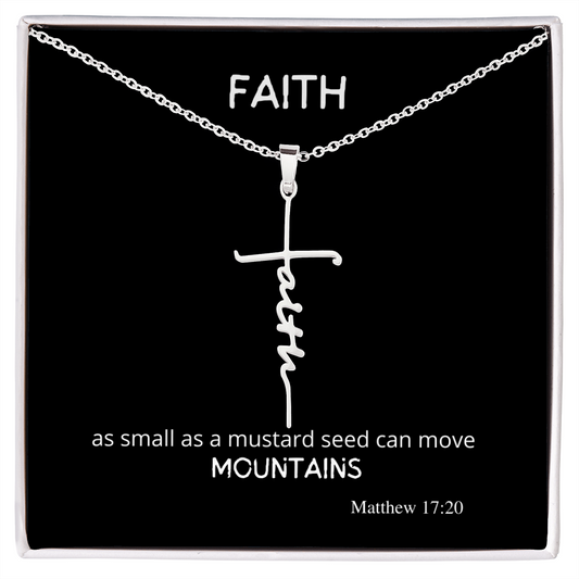 Faith As Small As A Mustard Seed - Faith Cross Necklace