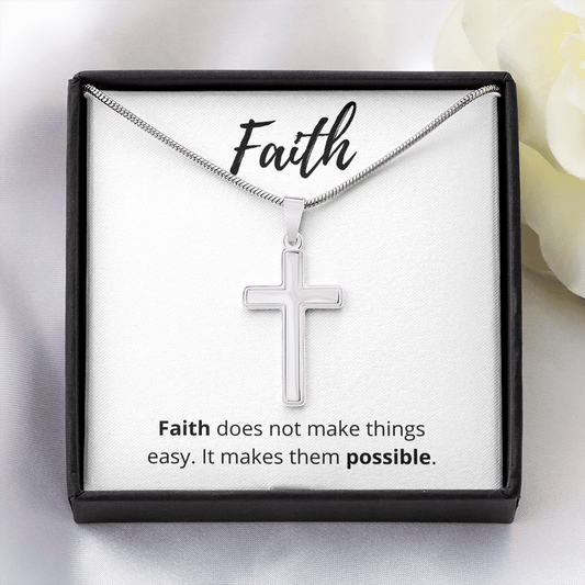 Faith Makes Things Possible - Cross Necklace